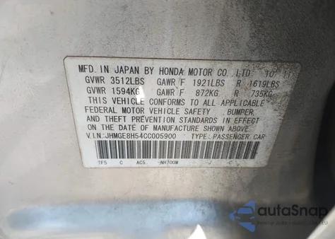 2012 Honda Fit Sport z USA, uszkodzony, nr VIN JHMGE8H54CC005900